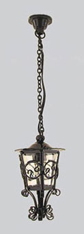 Dollhouse Miniature Black Hanging Coach Lamp